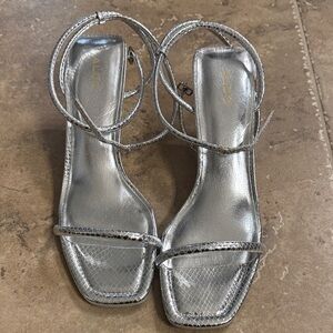 Aldo Metallic Silver Strappy Sandals